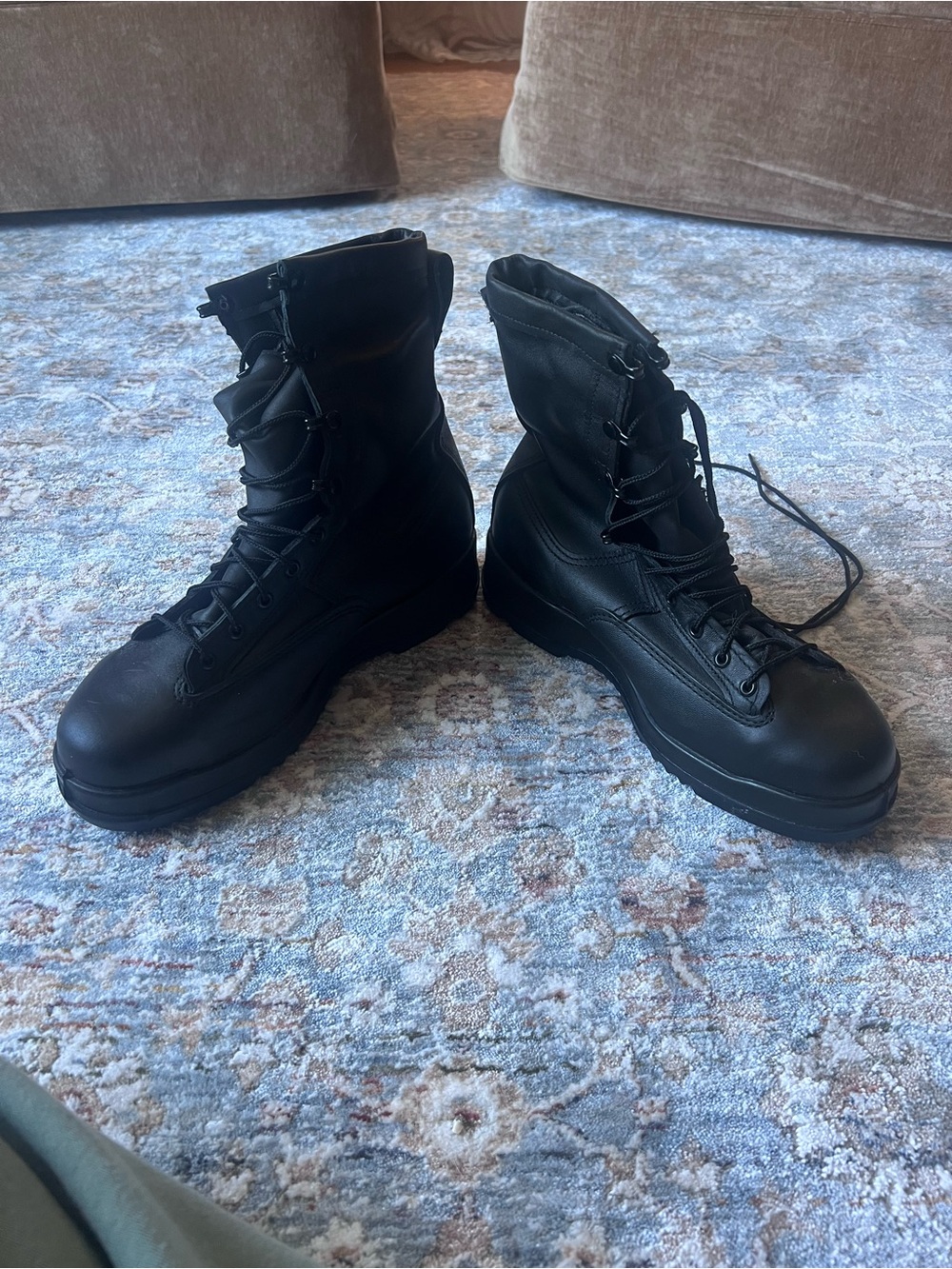Men's Black Lace-Up Steel Toe Tactical Boots - Durable All-Weather Design